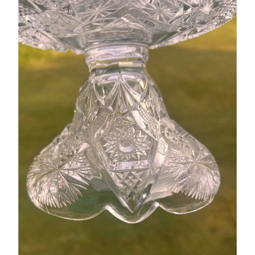 Antique 1906 US Glass Regal Oklahoma EAPG Pedestal Compote Bowl 8.25